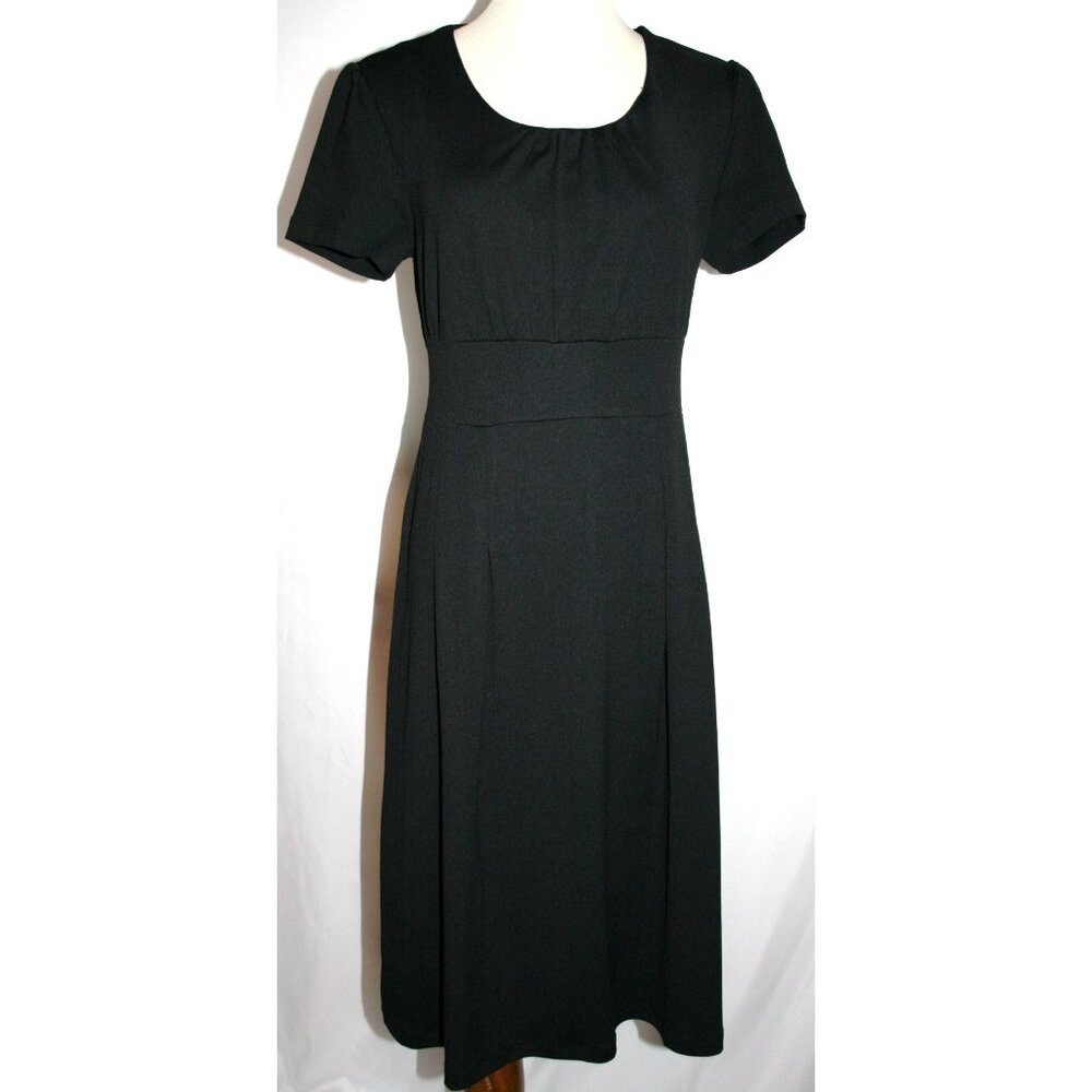 Dialogue Stretch Nylon Spandex S/S Ruch Detail Dress Small